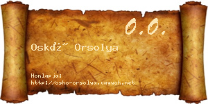 Oskó Orsolya névjegykártya