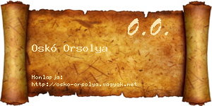 Oskó Orsolya névjegykártya